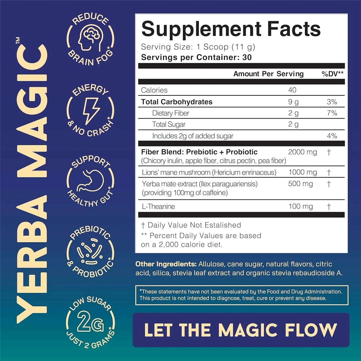 Yerba Mate Instant Tea Powder, 3-In-1 Super Drink, Yerba Magic Peach Mango 30 Servings